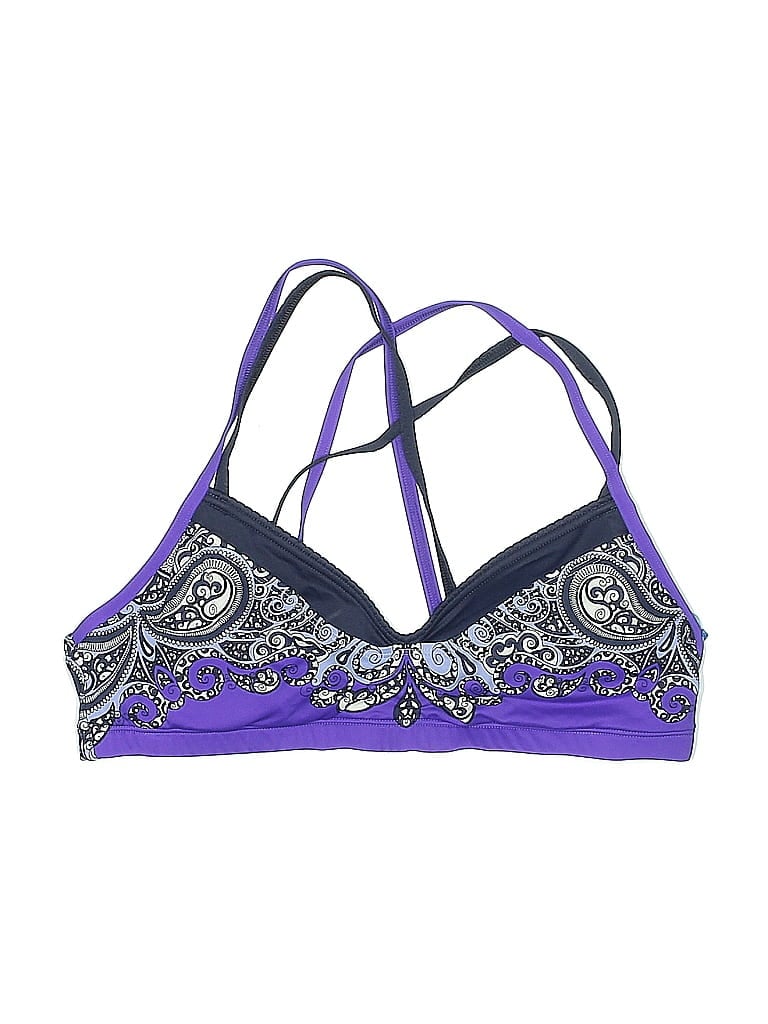 Pre-owned Athleta Swimsuit Top Purple Paisley Pattern Swimwear