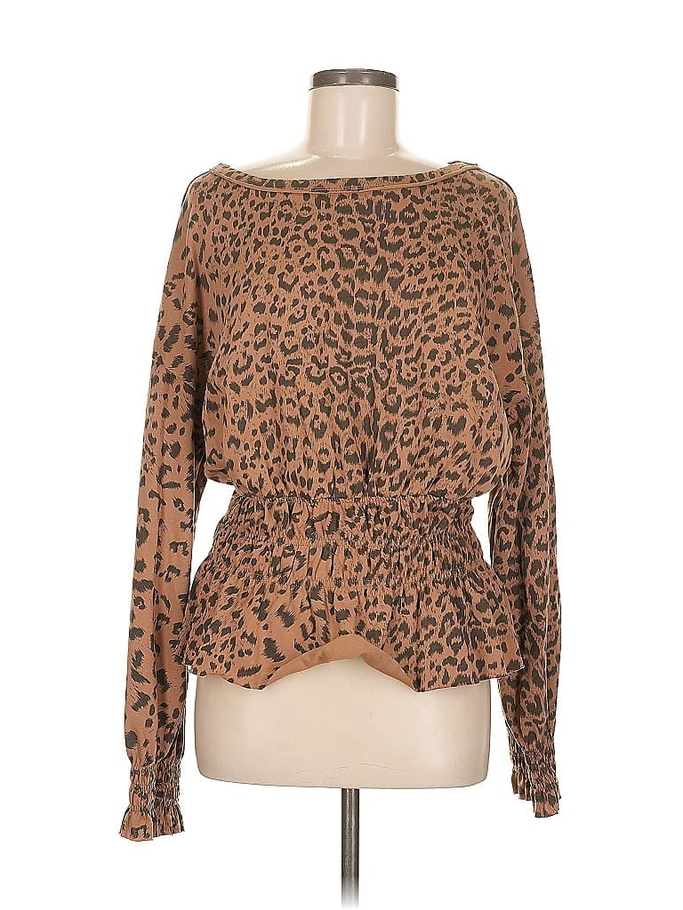 Pre-owned Hailey & Co Long Sleeve Blouse In Brown