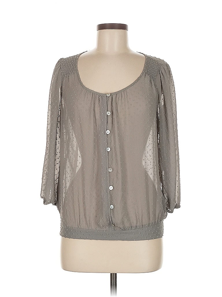Pre-owned The Limited 3/4 Sleeve Blouse In Gray