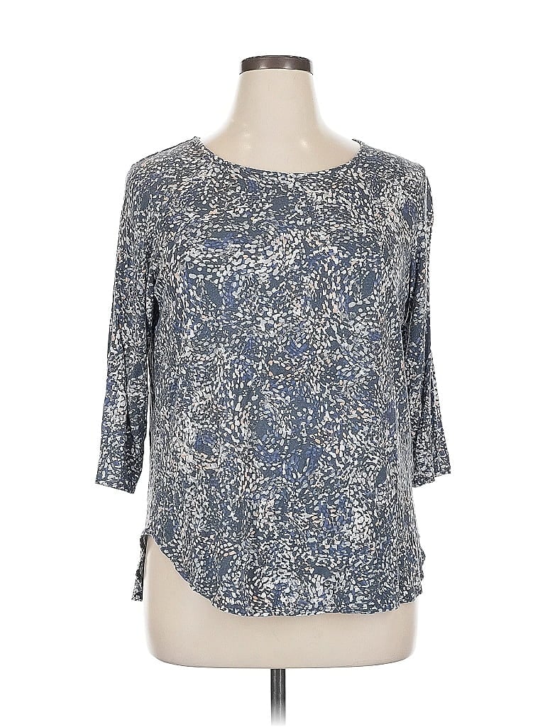Pre-owned T Tahari 3/4 Sleeve Blouse In Blue