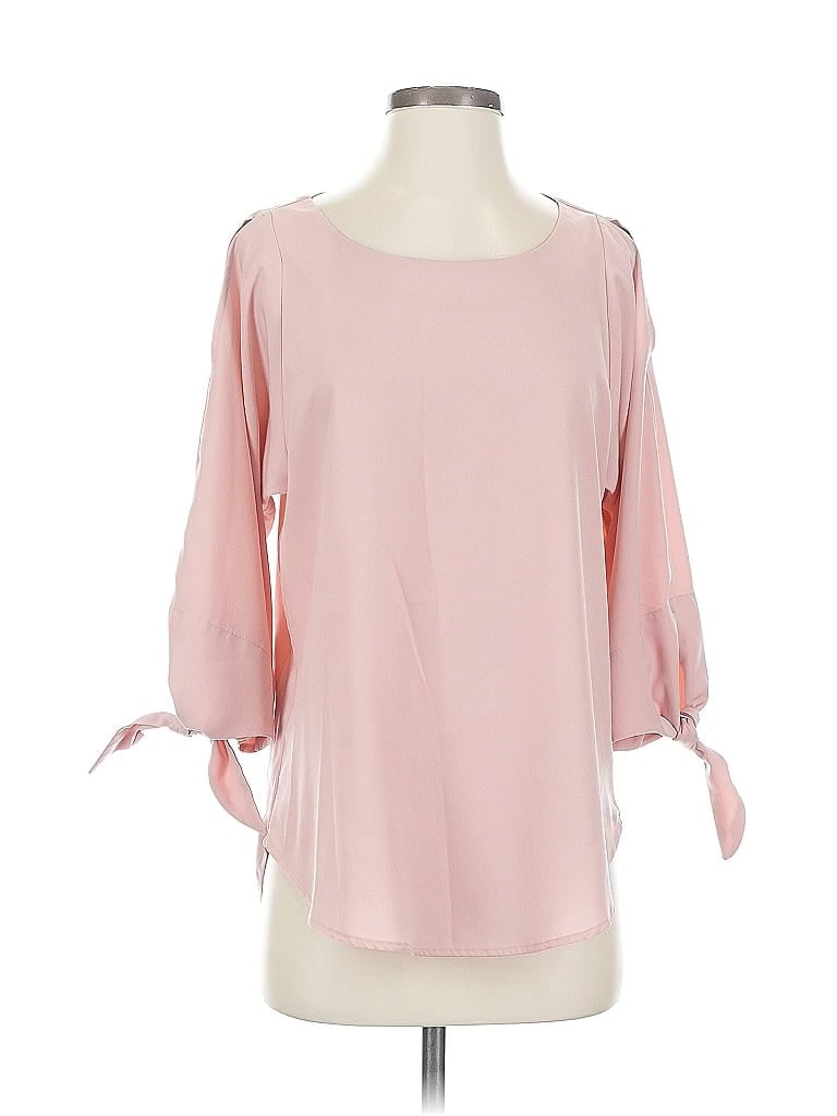 Pre-owned Pleione 3/4 Sleeve Blouse In Pink