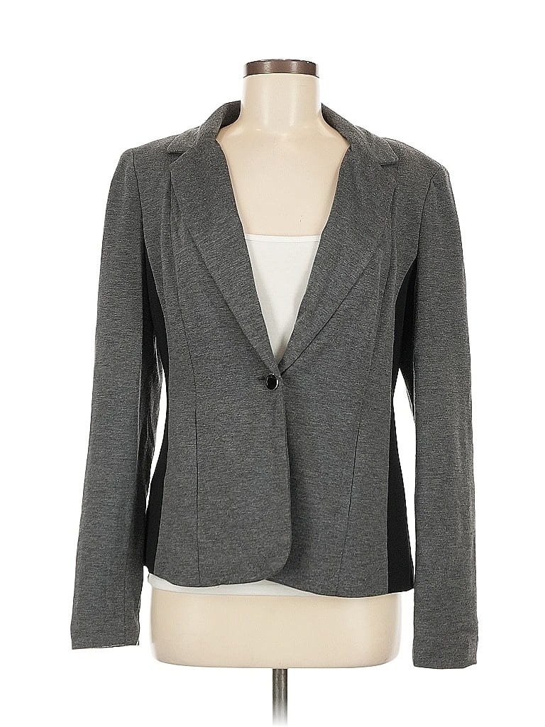 Pre-owned Grace Elements Blazer Jacket In Gray