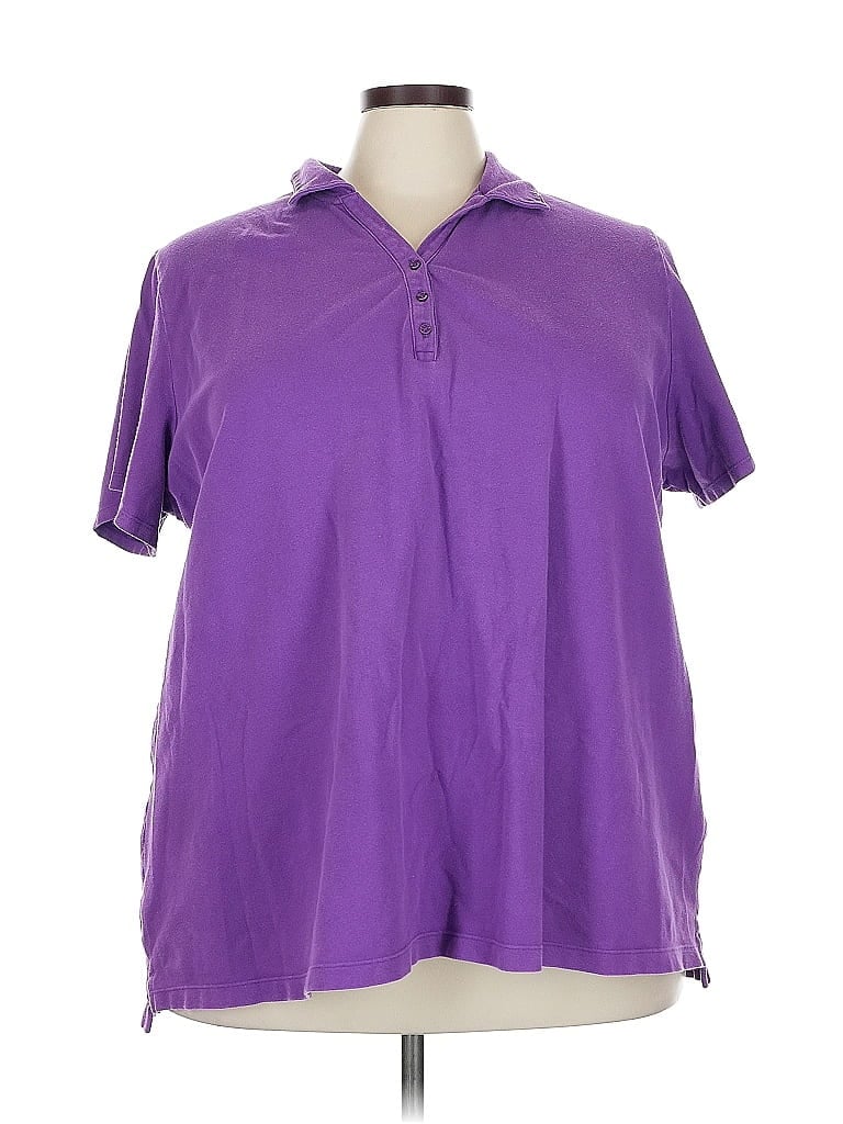Pre-owned Croft & Barrow Short Sleeve Polo Shirt In Purple