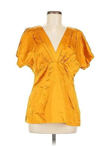 BCBGMAXAZRIA Short Sleeve Silk Top (view 1)