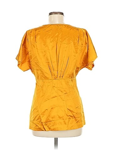 BCBGMAXAZRIA Short Sleeve Silk Top (view 2)