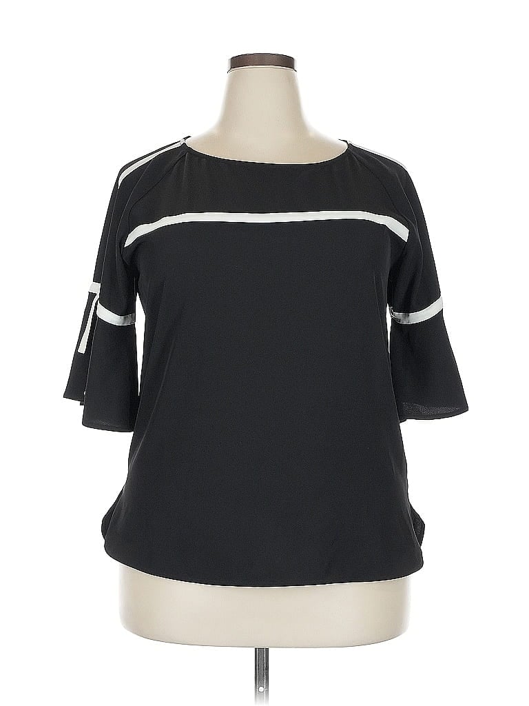 CALVIN KLEIN Pre-owned Short Sleeve Top Black Boatneck Tops