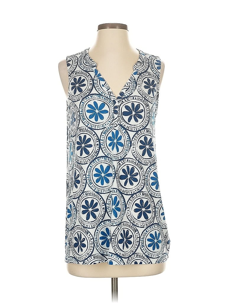 Pre-owned Mud Pie Sleeveless Blouse In Blue