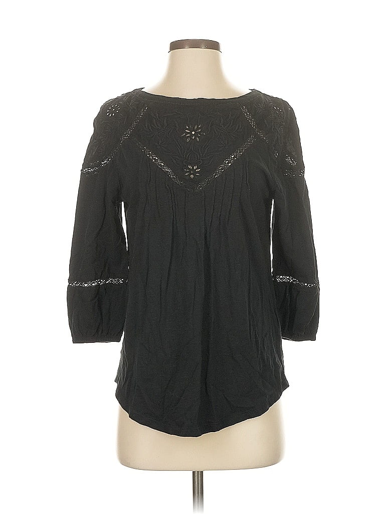 Pre-owned Polo Ralph Lauren 3/4 Sleeve Blouse In Black