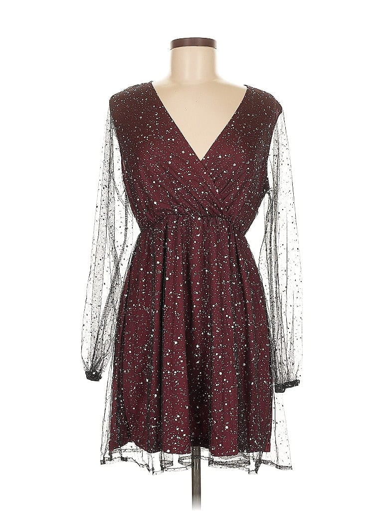 Pre-owned Shein Cocktail Dress In Burgundy