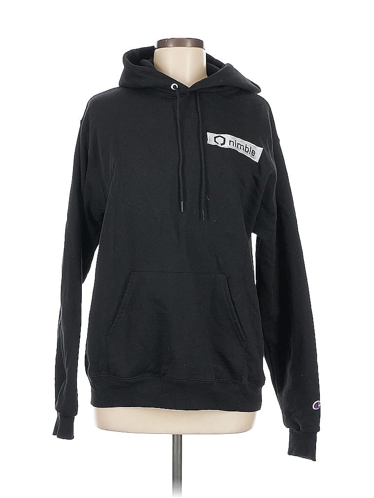 Pre-owned Champion Pullover Hoodie In Black