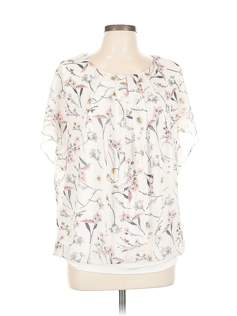 Pre-owned Assorted Brands Short Sleeve Blouse In White