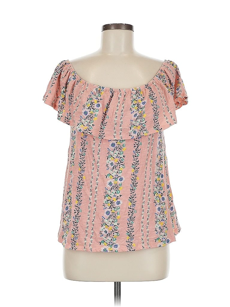 Pre-owned Old Navy Short Sleeve Blouse In Pink