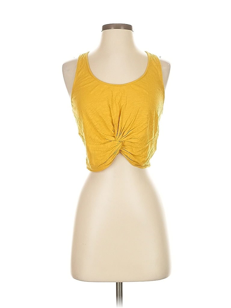 Pre-owned Express One Eleven Sleeveless Top Yellow Sweetheart Neckline Tops