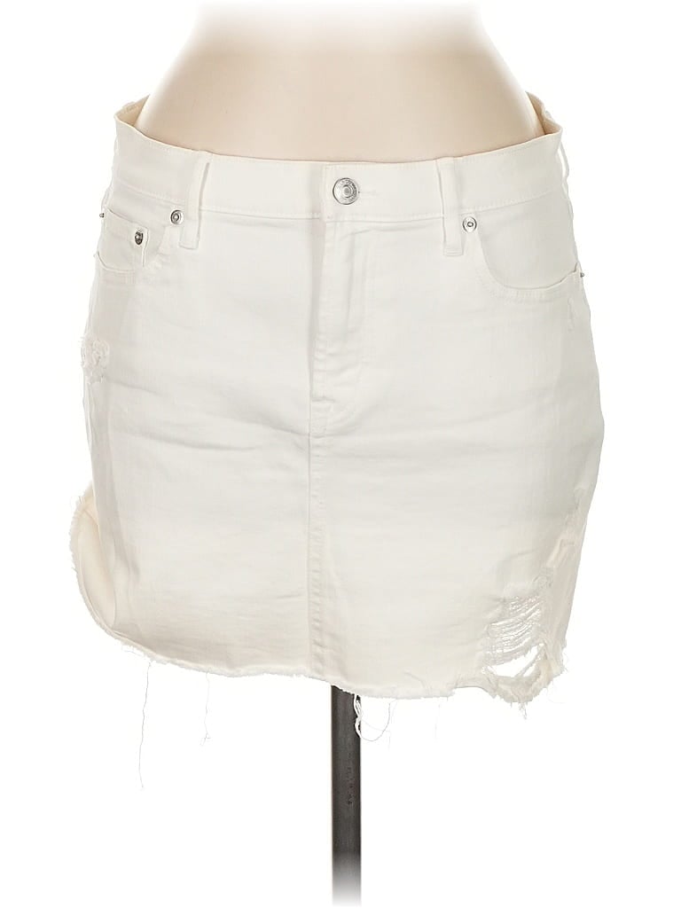 Pre-owned Gap Denim Skirt In White