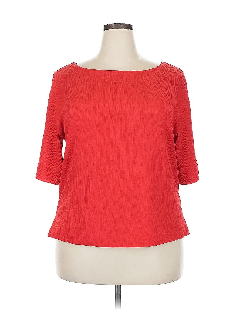 Pre-owned Prolōgue 3/4 Sleeve Top Red Boatneck Tops