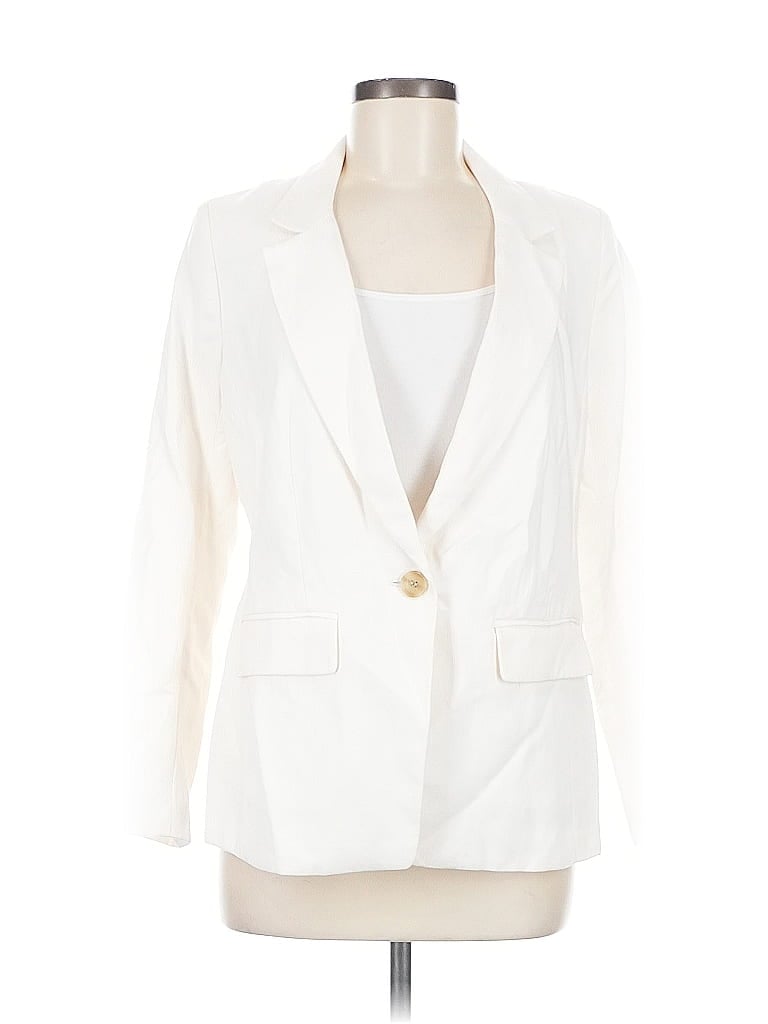 Pre-owned Ann Taylor Loft Blazer Jacket In White
