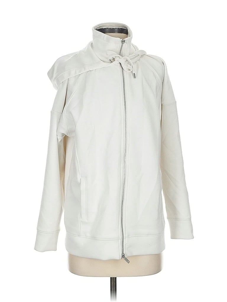 Pre-owned Calia Zip Up Hoodie In White