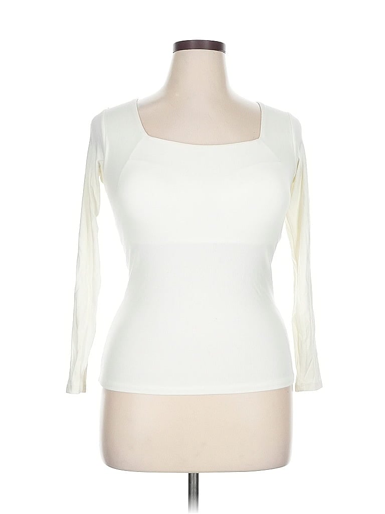 Pre-owned Unbranded 3/4 Sleeve T-shirt In White