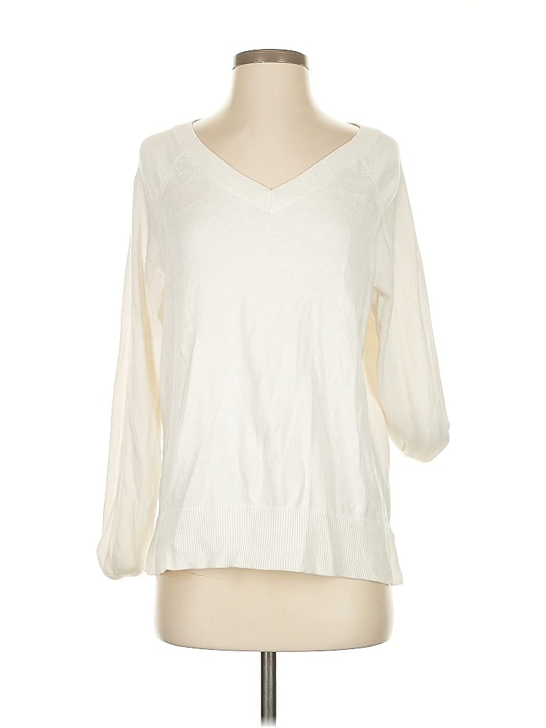 Pre-owned Lucky Brand Pullover Sweater In White