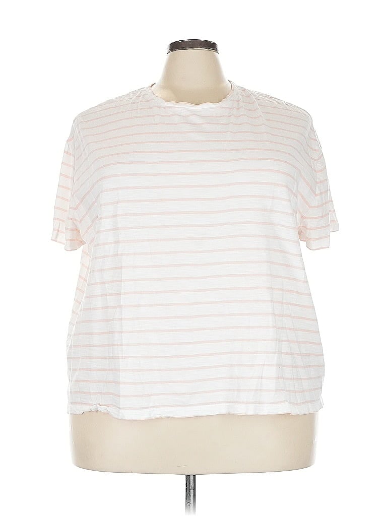 Pre-owned Lane Bryant Short Sleeve T-shirt In White