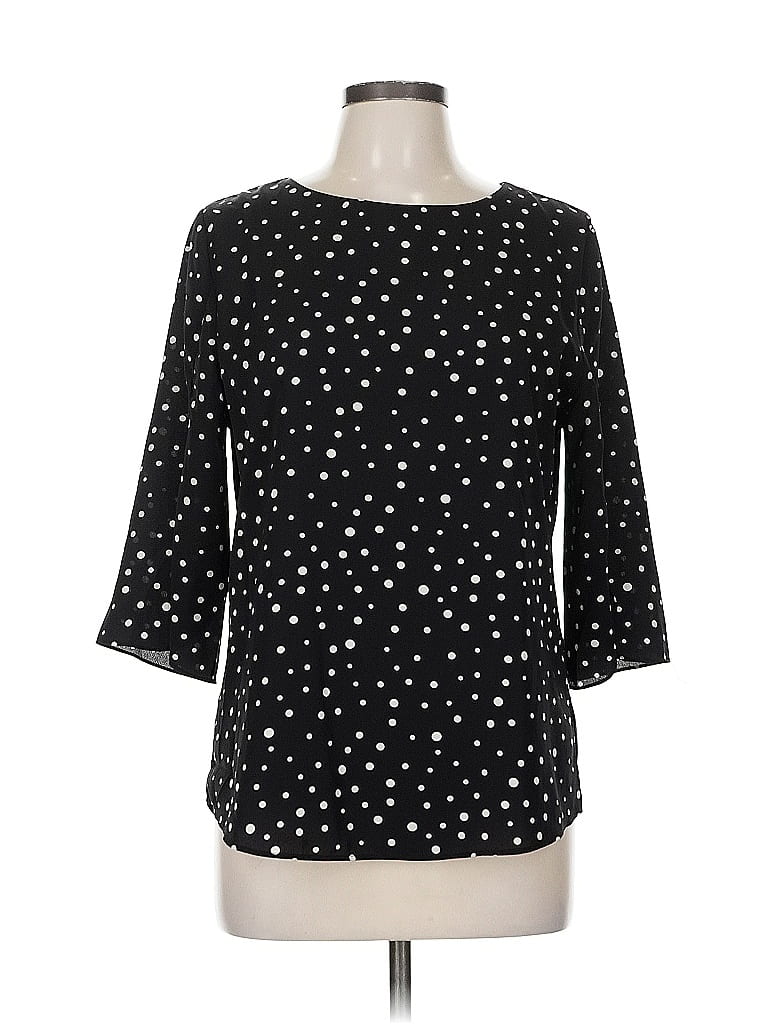 Pre-owned Grace Karin 3/4 Sleeve Blouse In Black