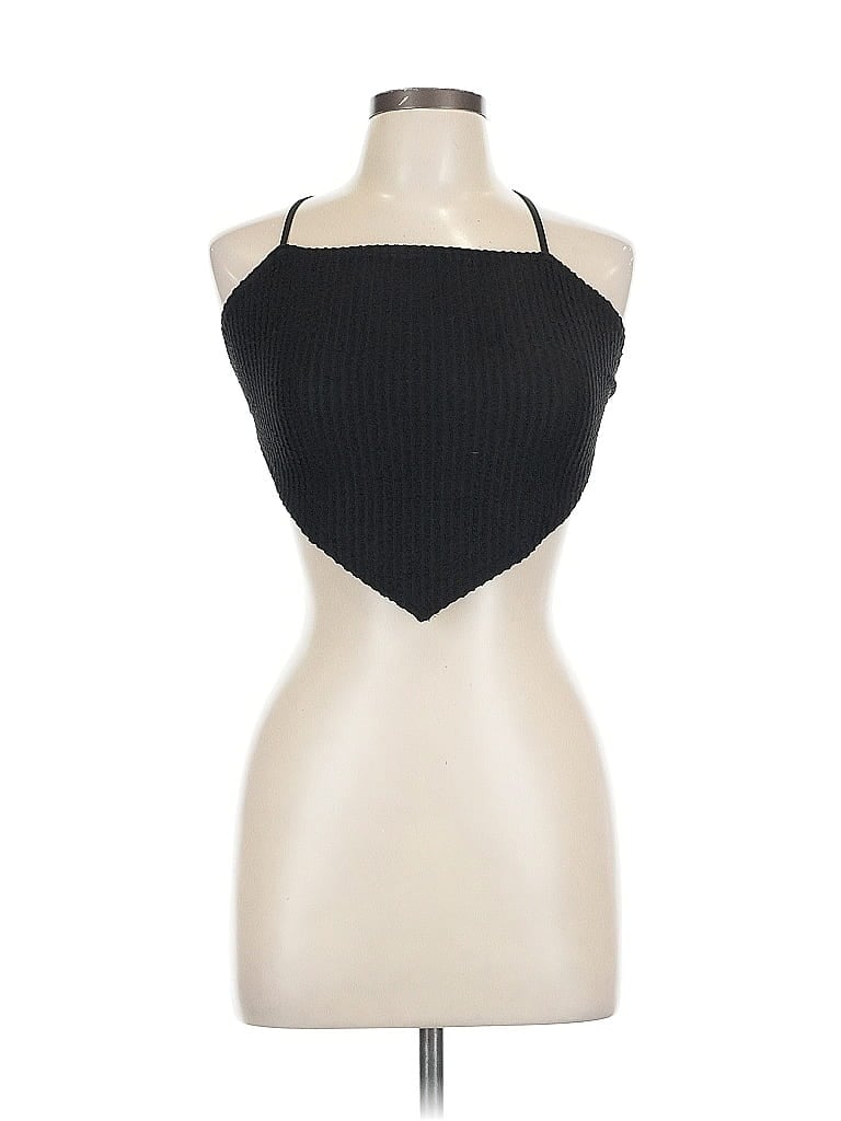 BEAR DANCE Pre-owned Sleeveless Top Black Halter Neckline Tops