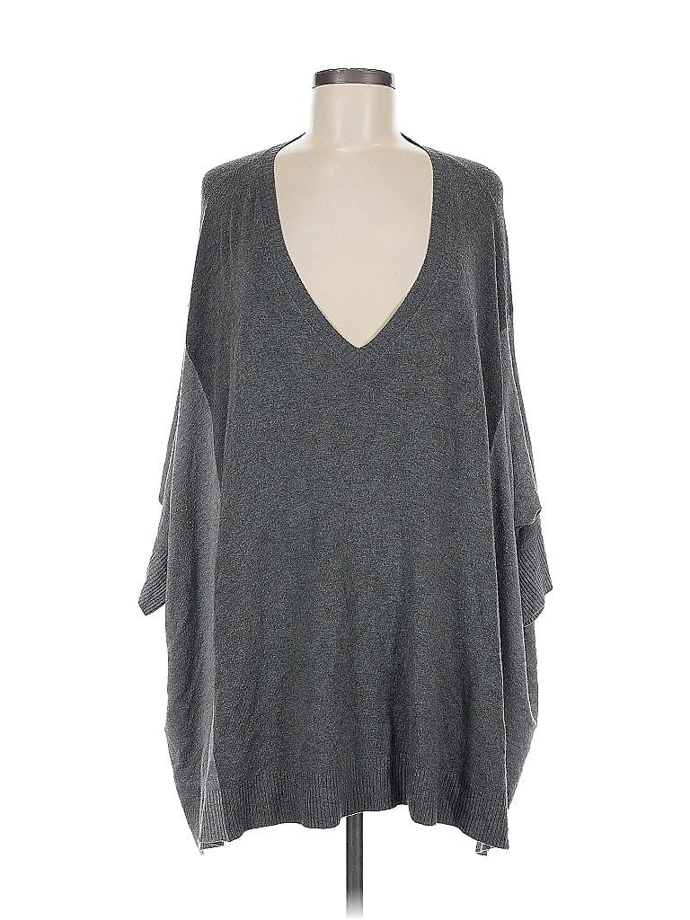Pre-owned Eileen Fisher Poncho In Gray