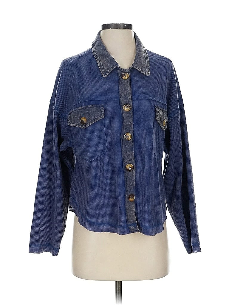 Pre-owned New In 3/4 Sleeve Blouse In Blue