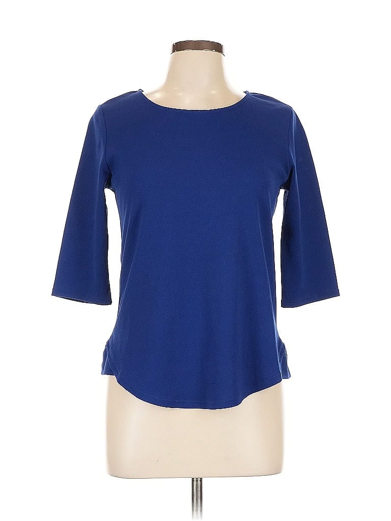 Pre-owned Bar Iii 3/4 Sleeve Top Blue Boatneck Tops