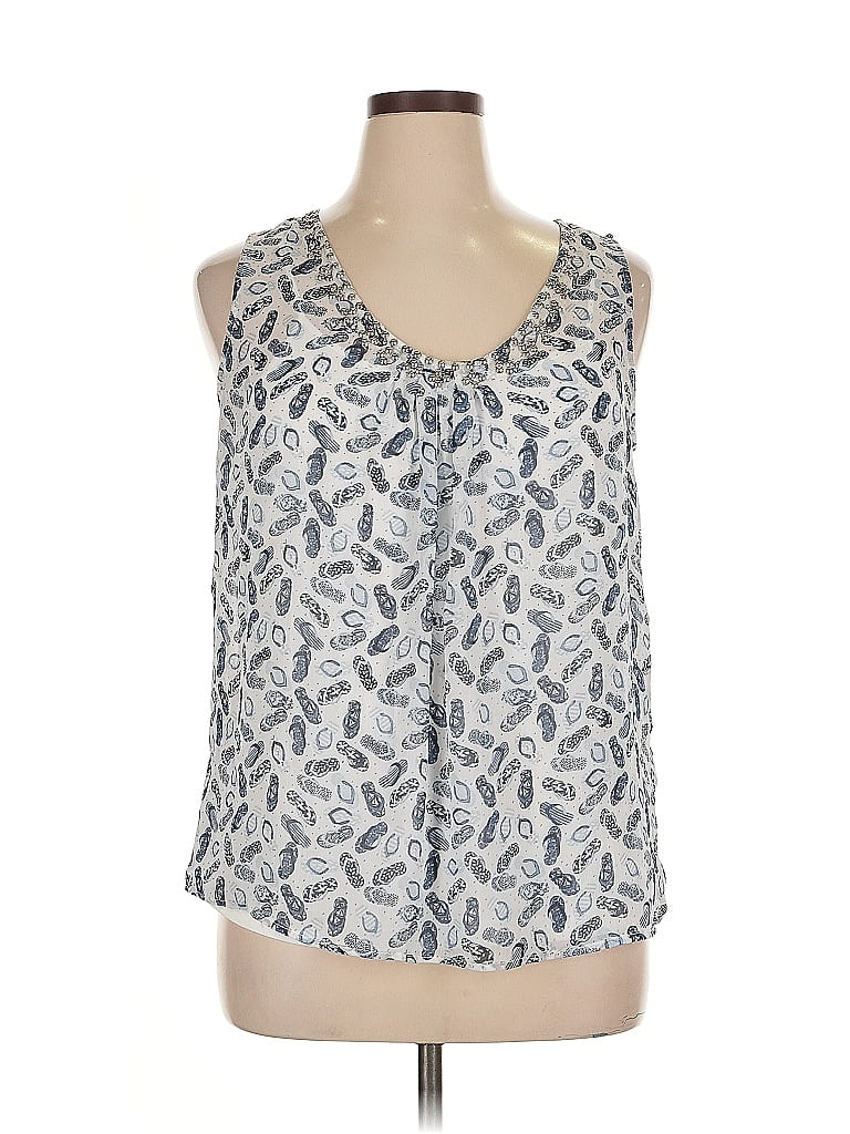 Pre-owned Cj Banks Sleeveless Blouse In Silver