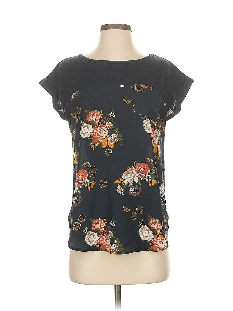 Pre-owned Mason & Belle Short Sleeve Top Black Boatneck Tops