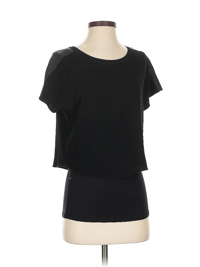 Pre-owned Elie Tahari Short Sleeve Top Black Boatneck Tops