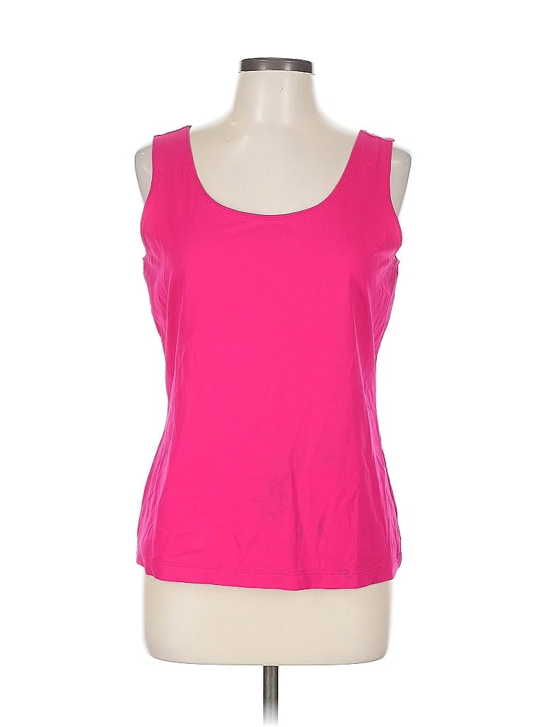 CHICO'S Pre-owned Tank Top Pink Solid Pattern Strapless Neckline Tops