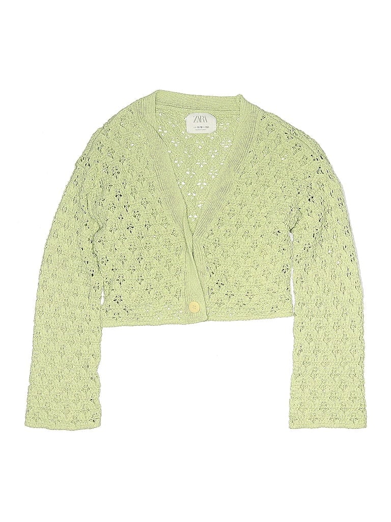 Pre-owned Zara Kids' Cardigan Sweater In Green