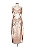 L'Agence 100% Polyester Metallic Gold Cocktail Dress Size 12 - photo 1