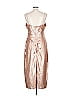 L'Agence 100% Polyester Metallic Gold Cocktail Dress Size 12 - photo 2