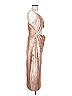 L'Agence 100% Polyester Metallic Gold Cocktail Dress Size 12 - photo 4