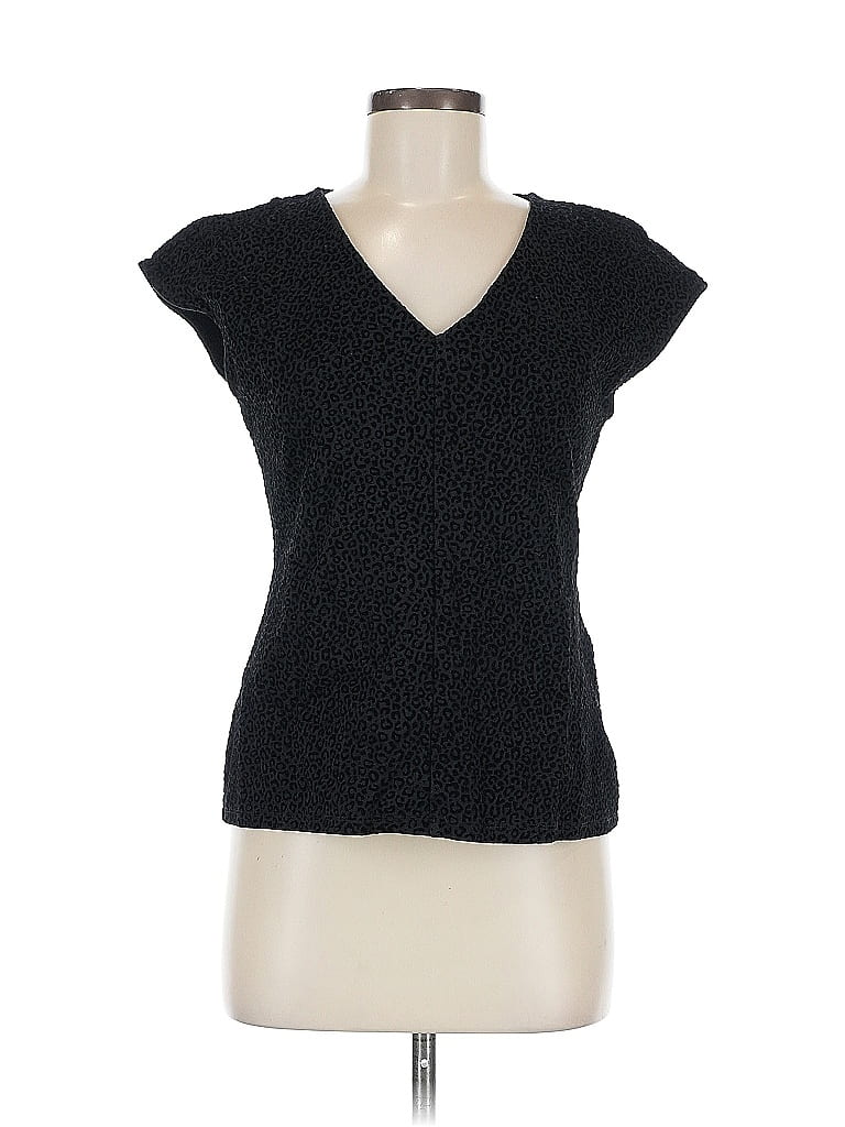 Pre-owned Ann Taylor Short Sleeve Top Black V Neck Tops