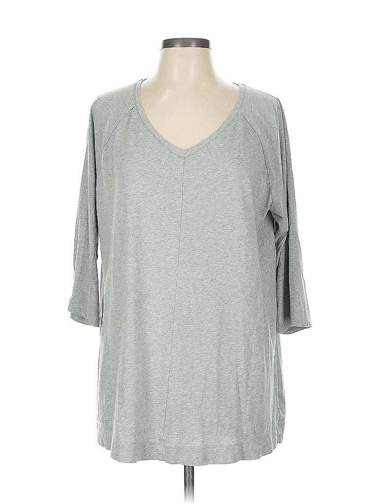 Pre-owned Purejill 3/4 Sleeve T-shirt In Gray