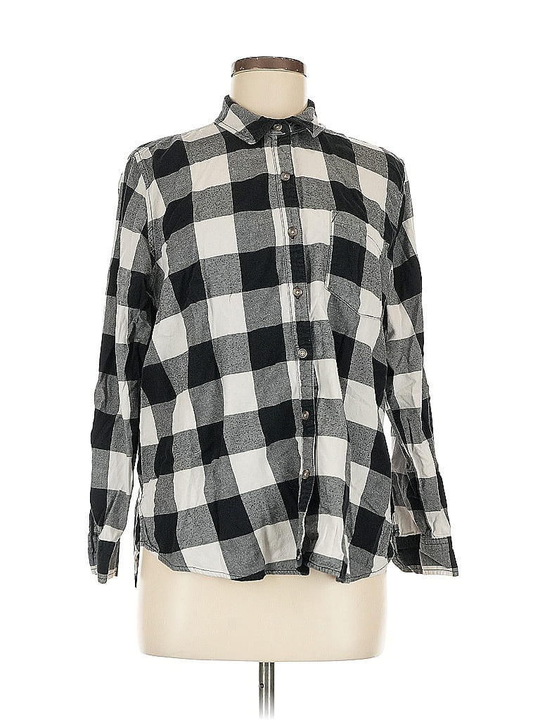 Pre-owned Universal Thread Long Sleeve Button Down Shirt In Black