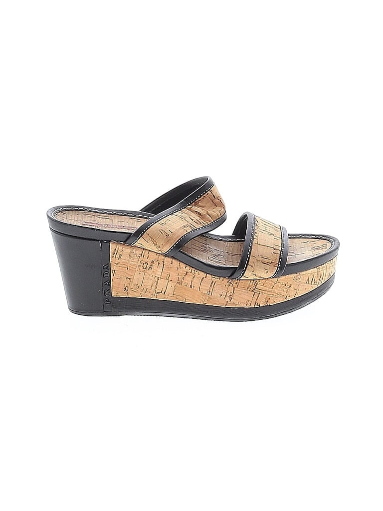 Pre-owned Prada Wedges In Brown