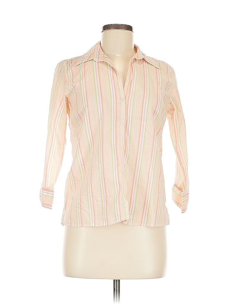 Pre-owned Harve Benard By Benard Holtzman 3/4 Sleeve Blouse In White