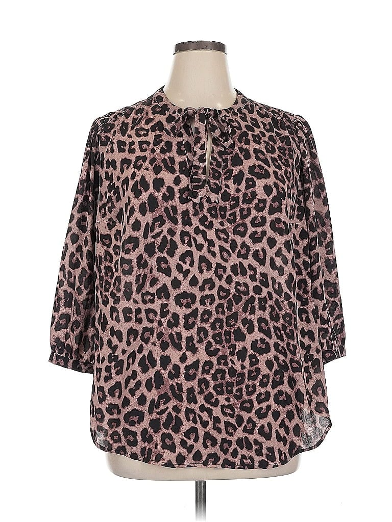 Pre-owned Torrid 3/4 Sleeve Blouse In Pink