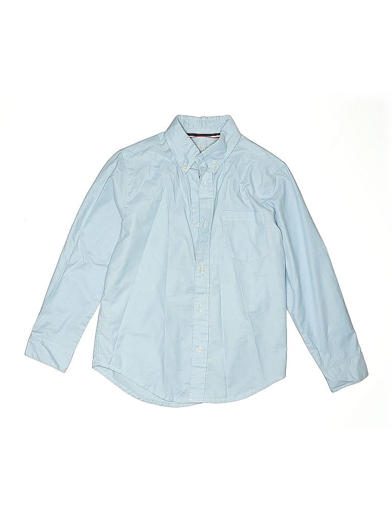 Pre-owned French Toast Kids' Long Sleeve Button Down Shirt In Blue