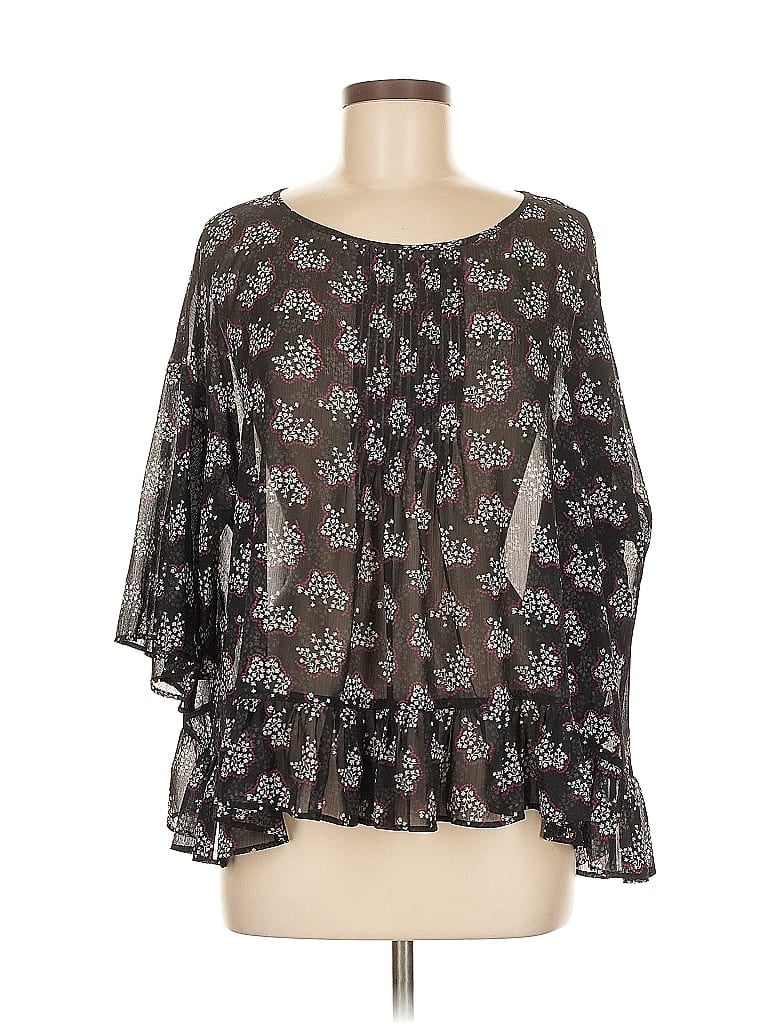 Click to view more detailed imagery on our partner's website Pre-owned Anna Sui For Uniqlo 3/4 Sleeve Blouse In Black