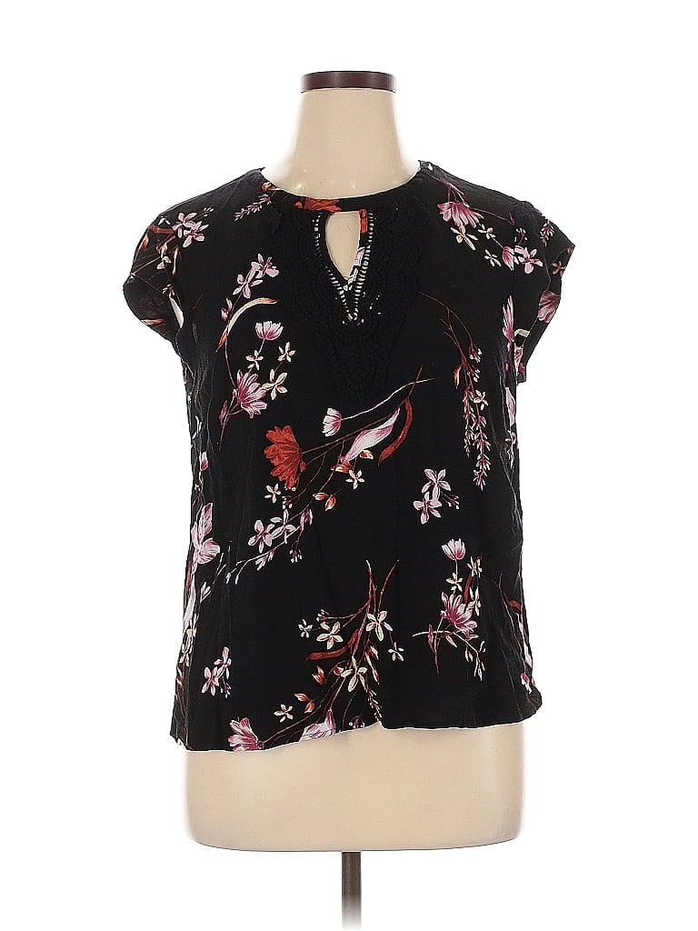 Pre-owned Daniel Rainn Short Sleeve Blouse In Black
