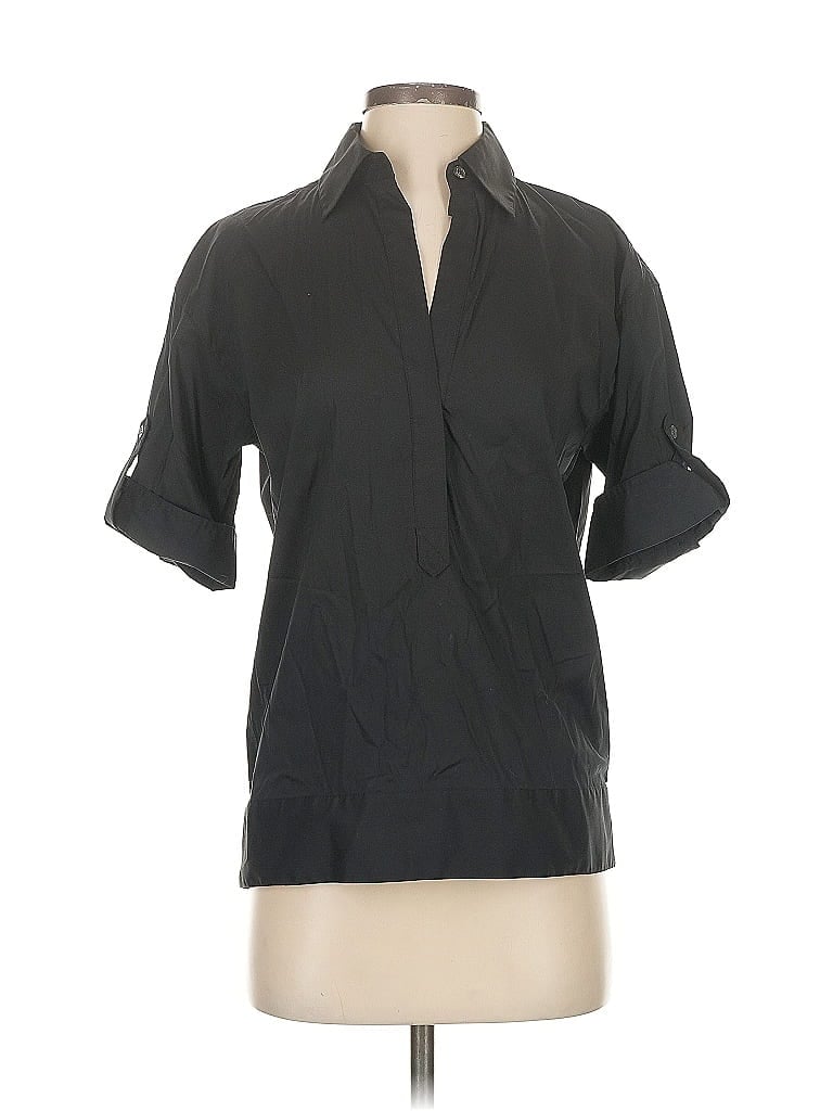 Pre-owned Bcbgmaxazria Short Sleeve Blouse In Black
