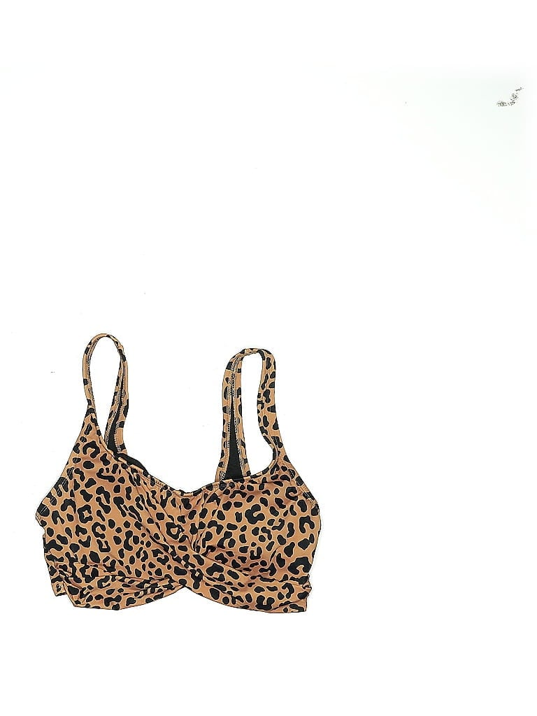 Pre-owned Beach Betty Swimsuit Top Brown Animal Print Pattern Swimwear
