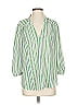 CAbi 100% Polyester Stripes Green 3/4 Sleeve Blouse Size S - photo 1