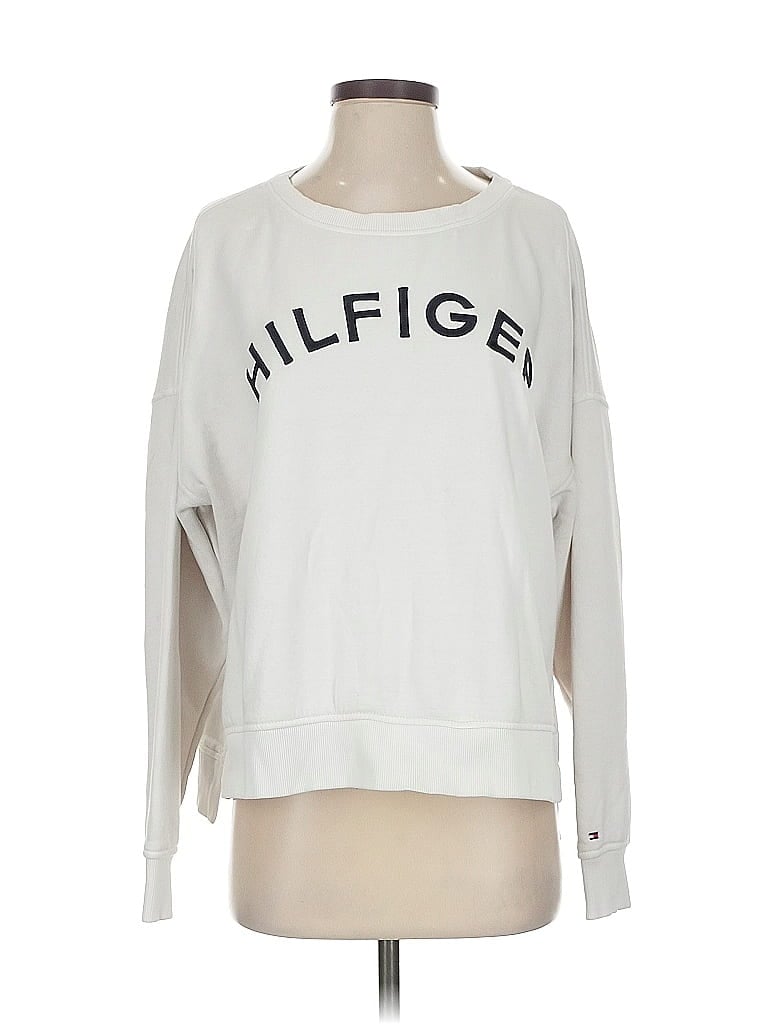 Pre-owned Tommy Hilfiger Sweatshirt In White